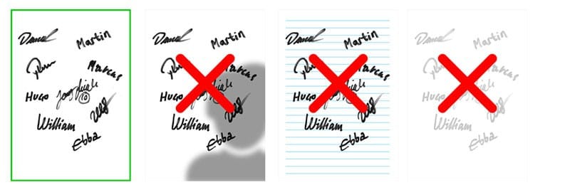 Exempel på handskrivna signaturer till klasströjor